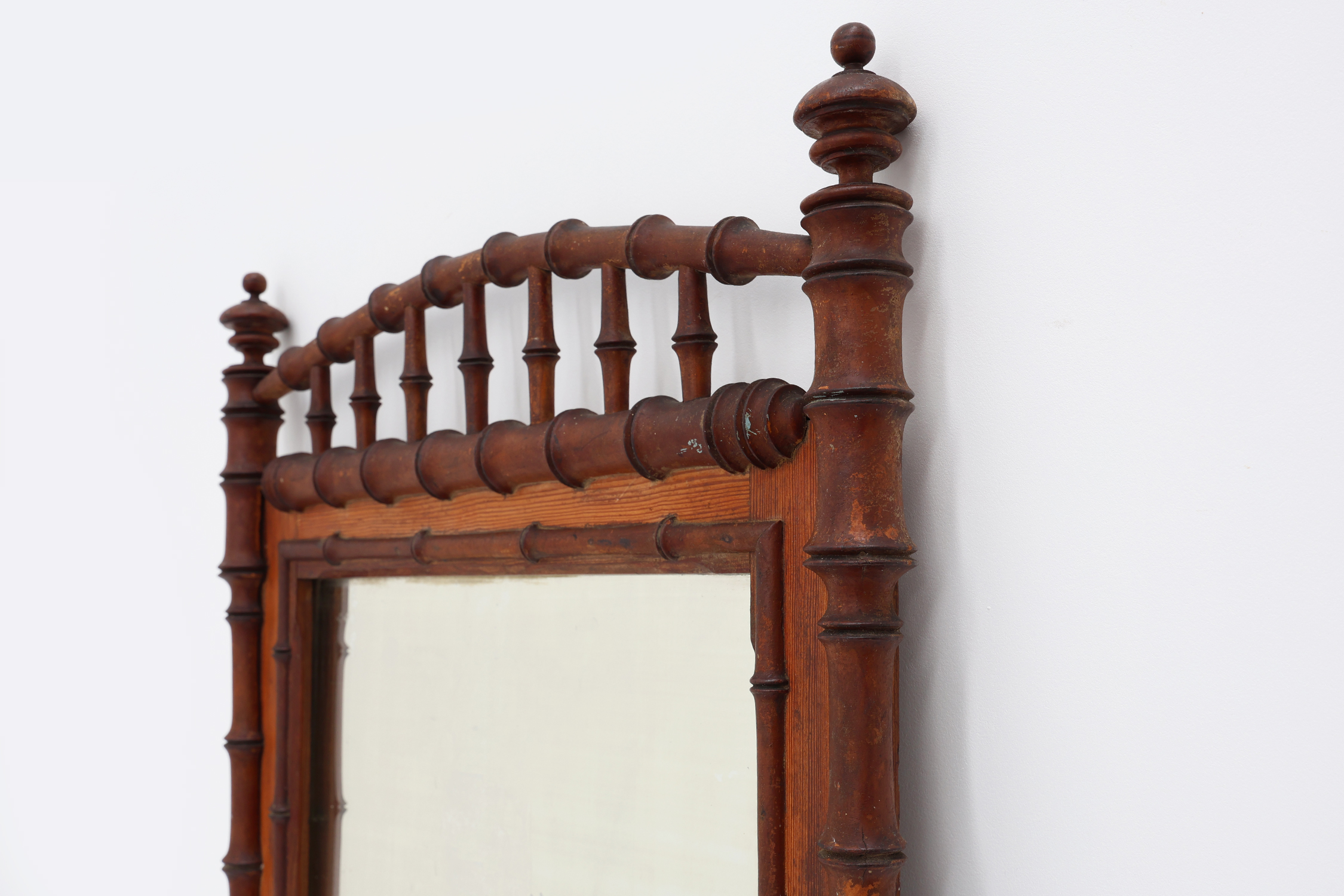 Antique 19th century faux bamboo mirror in wood, Francethumbnail